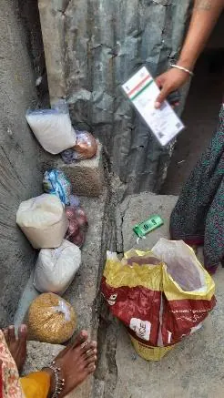 Food kit distribution at Chikkagubbi