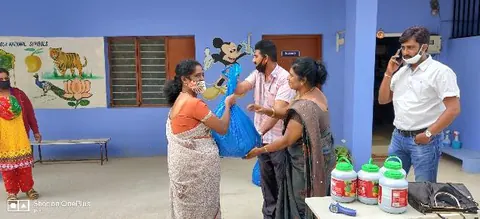 Food kits for staff of Shikshana Dhaara Vidyaniketan