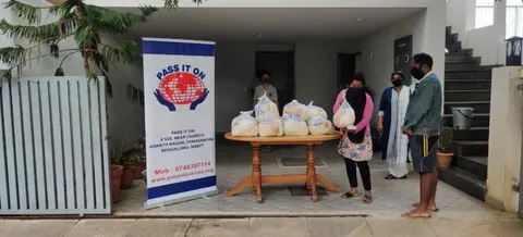 Food kit distribution at Shivaram Karanth Nagar