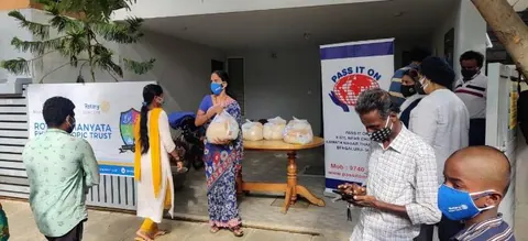 Food kit distribution at SRK Nagar