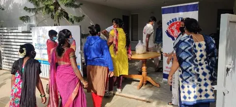 Food kit distribution at SRK Nagar